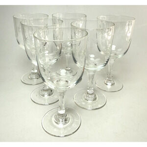 6 Vintage MCM Atomic Small Wine Cordial Glasses Star Dust C G Quartzex Crystal